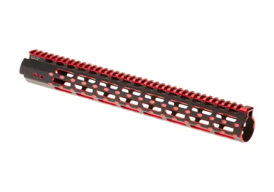 AR-15 15.3 Tommer Super Slim Free Float Forskæfte M-LOK - Sort/Rød - Leapers