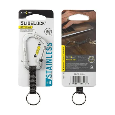 Karabinek SlideLock Key Ring #3 - Stal Nierdzewna - Stalowy - CSLW3-11-R6 - Nite Ize