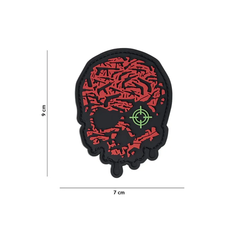 101 Inc Patch PVC 3D Target Eye Skull · Rojo