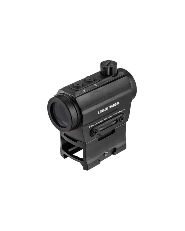 Lancer Tactical Punto Rojo y Verde Micro Point Reflex Montaje Alto Rail 21mm · Negro