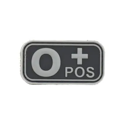 Bloodtype 0 POS Compact PVC Patch · Negro