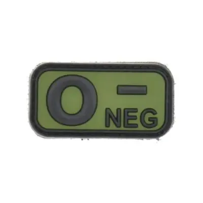 Bloodtype 0 NEG Compact PVC Patch · Verde / OD