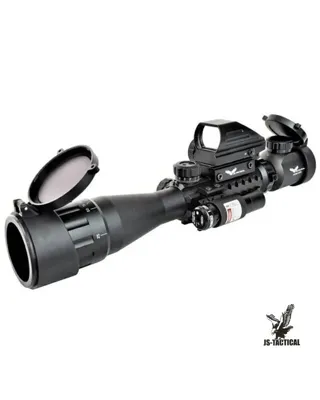 Combo 3X-9X Zomm Lente 42 mm + Láser de Punto Rojo - JS-TACTICAL