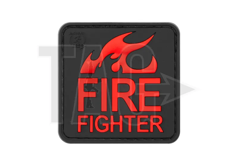 Fire Fighter Rubber Patch Rood
