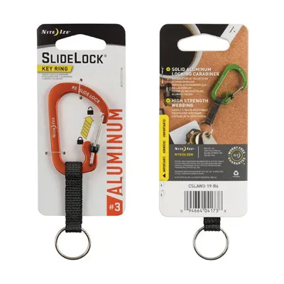Karabinek SlideLock® Key Ring Aluminum #3 - Pomarańczowy - CSLAW3-19-R6 - Nite Ize