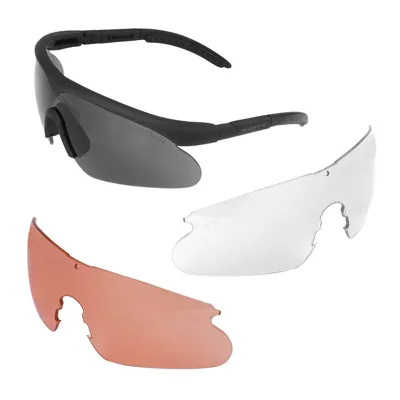 Okulary Strzeleckie Raptor - Czarne - Smoke /Clear - M: 10161/L: 10171 - Swiss Eye