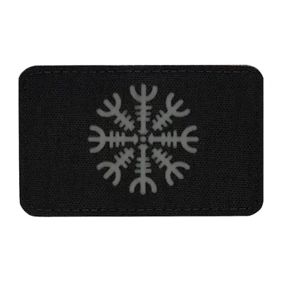 Naszywka Hełm Grozy - Cordura 500D - Laser Cut - Pozioma - Szary/Czarny - 51222211 - M-Tac