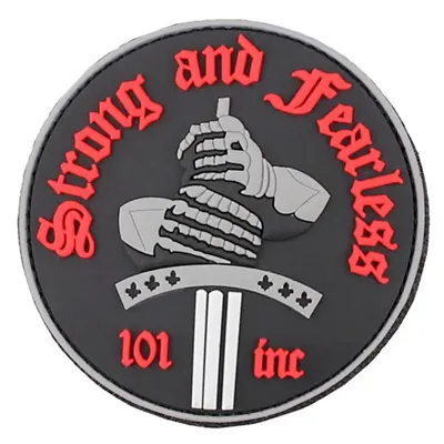 3D Rubber Patch Mit Klettfläche Strong and Fearless /Rot - Van Os