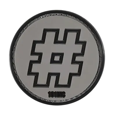 3D Rubber Patch Mit Klettfläche Hashtag Grau - Van Os