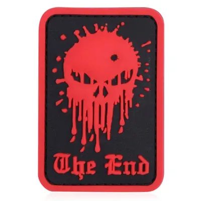 3D Rubber Patch Mit Klettfläche Skull the End /Rot - Van Os