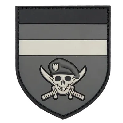 3D Rubber Patch Mit Kletffläche German Commando Skull /Grau - Van Os