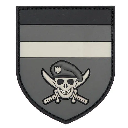 Van Os 3D Rubber Patch Mit Kletffläche German Commando Skull /Grau · Negro