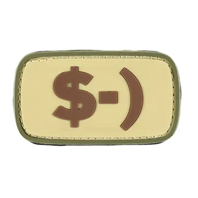 3D Rubber Patch Mit Klettfläche Emoticon $-) - Van Os