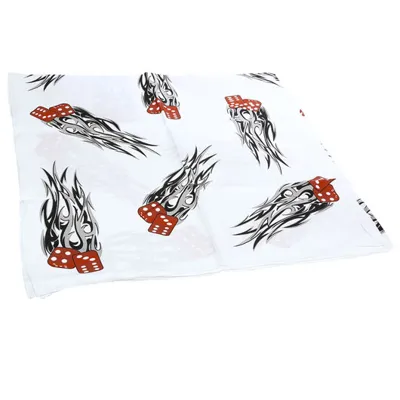 Tuch Bandana Weiß Mit Würfel 95 x 95 cm Baumwolle - Van Os