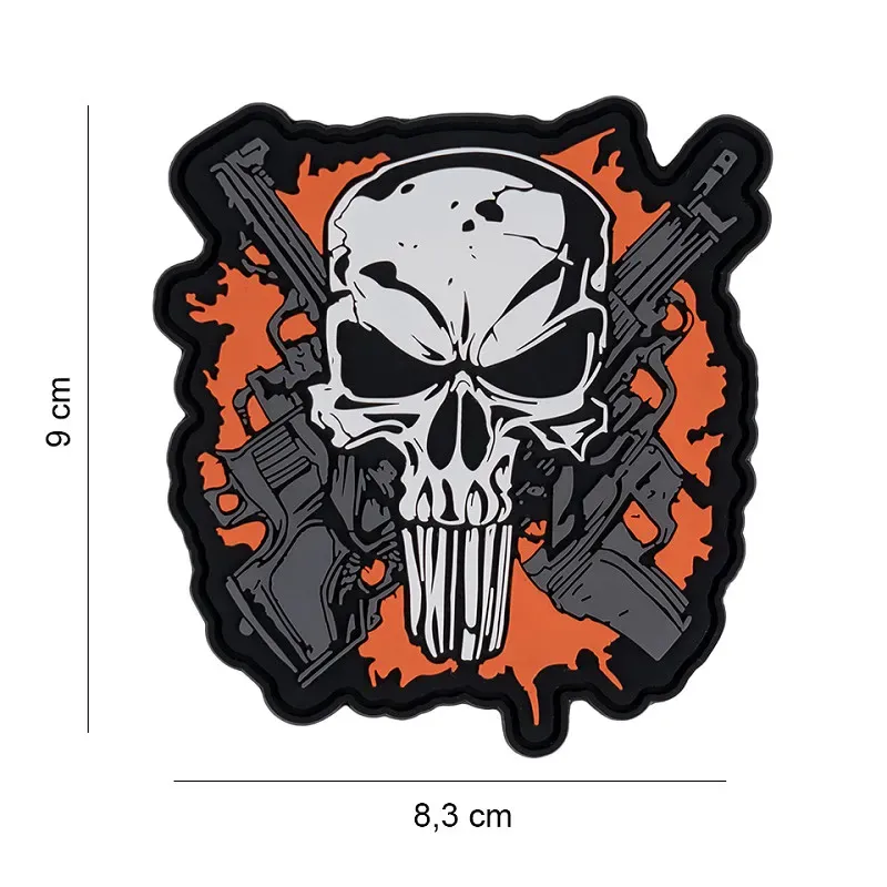101 Inc Patch 3D PVC Crossed Guns Skull