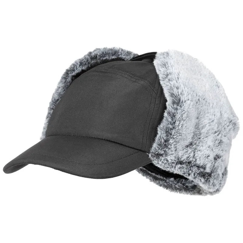 MFH Καπέλο Με Γούνα Winter Cap Trapper Μαύρο