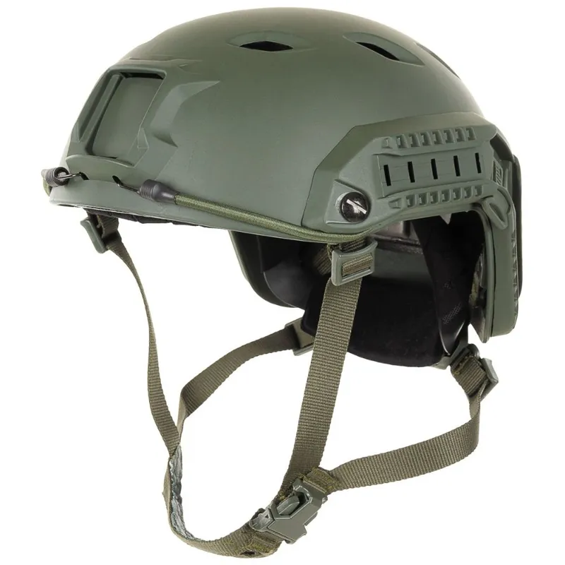 MFH Κράνος Με Ράγες FAST Paratrooper Χακί