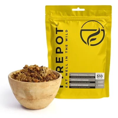 Posiłek Suszony Wykwintna Wieprzowina Z Fasolką - 510 Kcal - Pl-Beans-Reg-Yell - Firepot