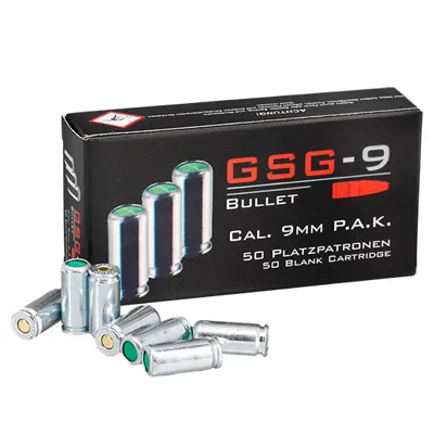 GSG-9 Bullet 9mm P.a.k. Platzpatronen, 50 Stück