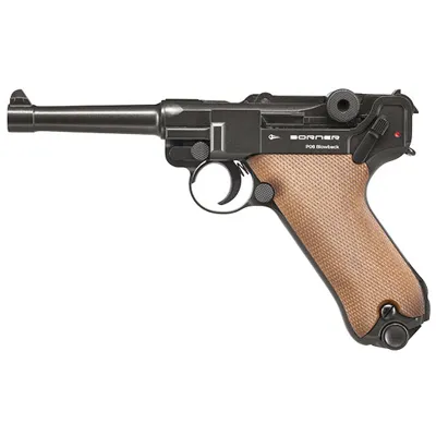 P08 CO2 Luftpistole Kal. 4,5mm BB Vollmetall Dunkelgrau - Borner