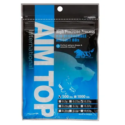 Top High Precision BIO 0.25g 500ER Beutel Hellgrau - AimTop
