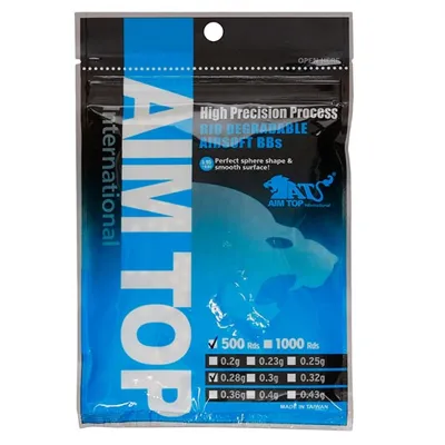 Top High Precision BIO 0.28g 500ER Beutel Hellgrau - AimTop