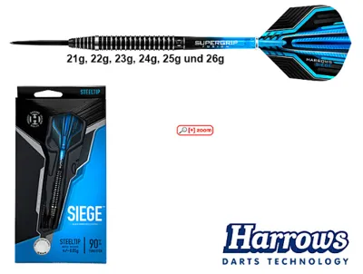 Siege 90% Tungsten - Steeltip Dartpfeile | 21g - Harrows