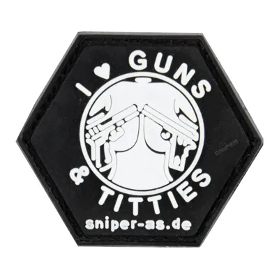 I Love Guns & Titties 3D Rubber Patch - Sniper