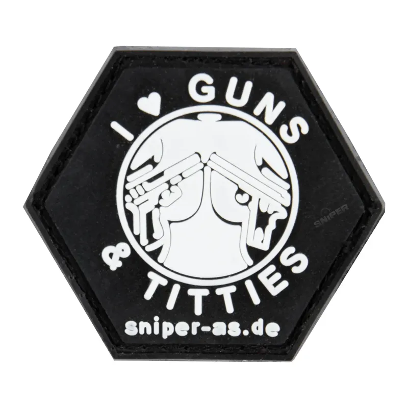Sniper I Love Guns & Titties 3D Rubber Patch