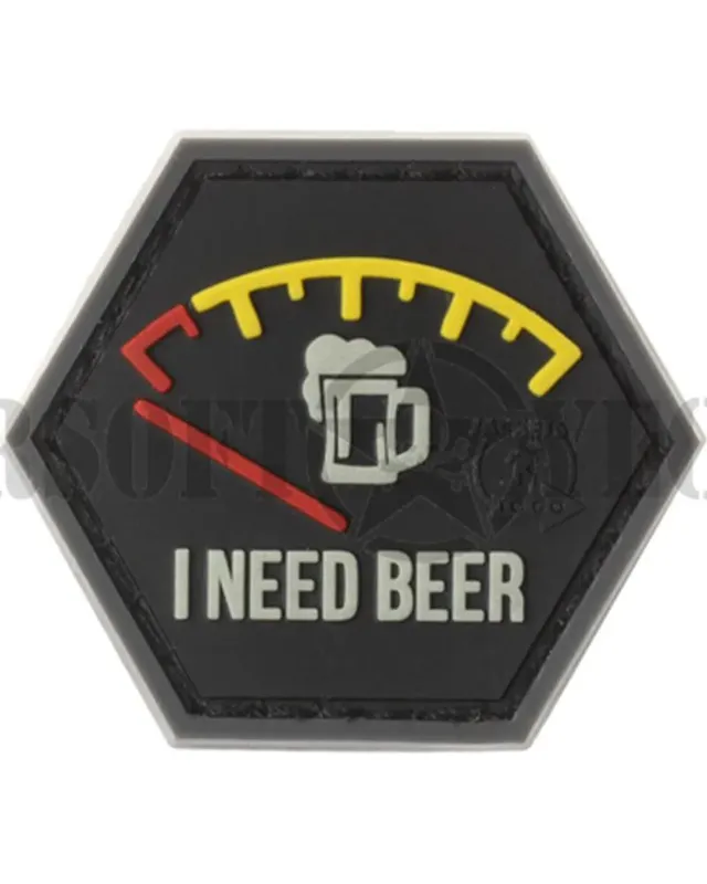 Parche de Goma I Need Beer · Rojo