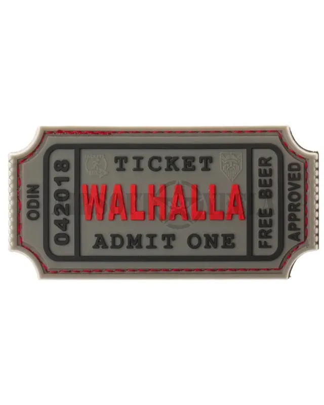 Parche de Goma Walhalla Ticket · Gris