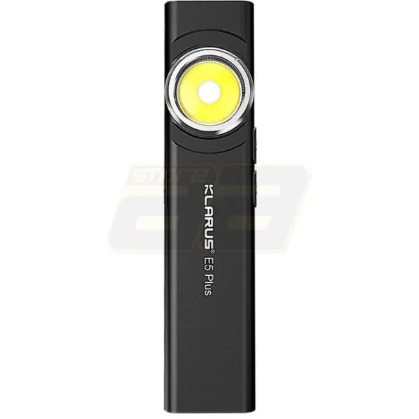 Klarus E5 Plus Ultra-Slim Dual-Switch Triple-Light EDC Flashlight · Negro