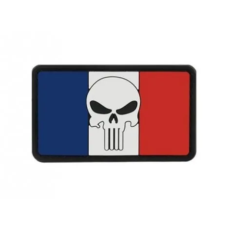 Patch Bandiera Flag Skull Francia PVC Velcro Patch