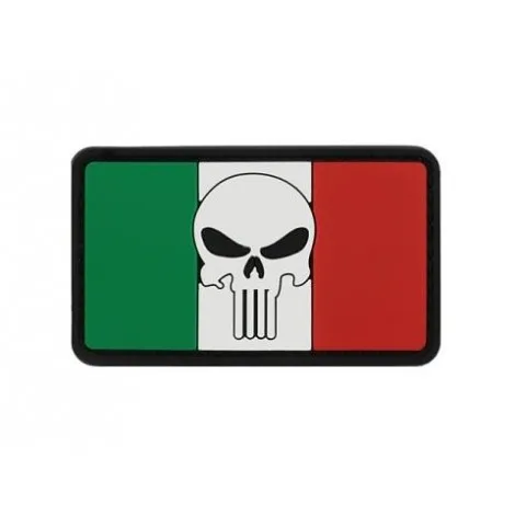 Patch Bandiera Flag Skull Italia PVC Velcro Patch