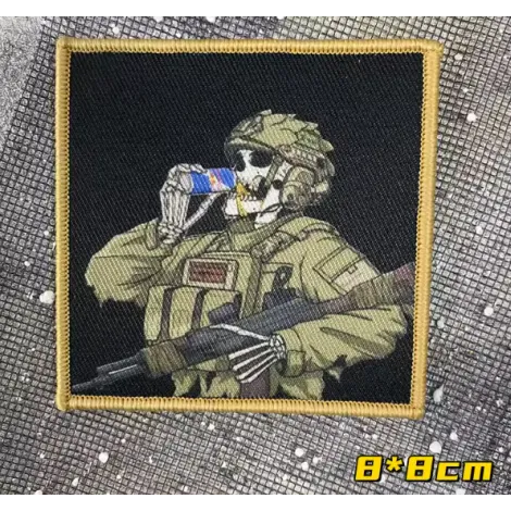 Patch Morale Soldato Bull Skull Infantry Man · Rojo