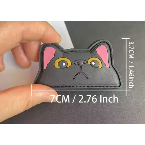 Patch Morale Meme Gatto - Cat Face PVC · Negro