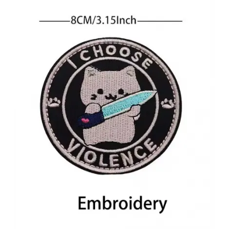 Patch Morale Meme Gatto - I Choose Violence · Rosa
