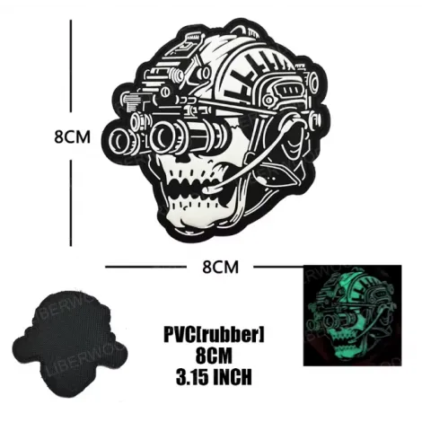 Patch Morale PVS31 Skull NVG in PVC Fluorescente