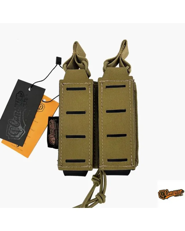 Conquer Double Pistol Mag Pouch · Coyote