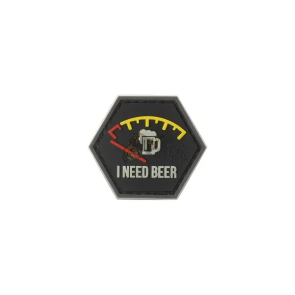 JTG I Need Beer Rubber Patch · Rojo