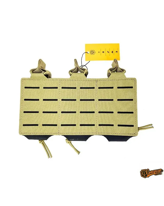 Conquer Triple Rifle Mag Pouch · Tan / FDE