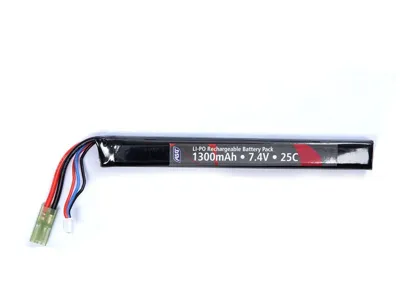 Li-Pol Baterie 7,4V 1300mAh, 25C, Tamiya - Stick (Jednodílná) - ASG
