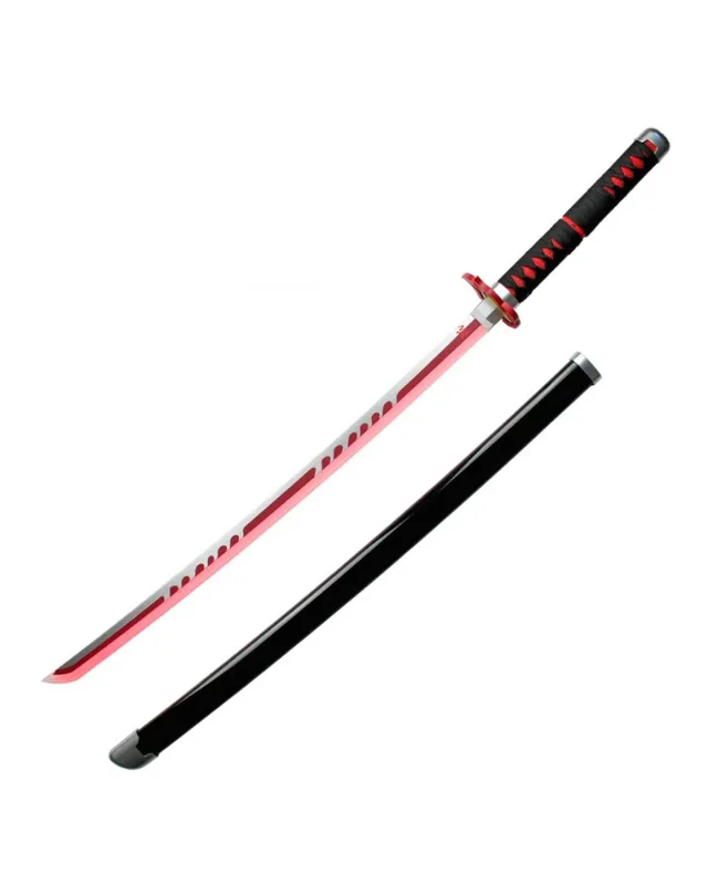 Blood Heritage Katana Kyojuro Rengoku de Madera con LED y Humo - Demon Slayer · Negro