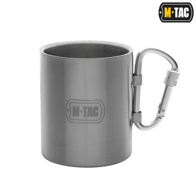 Kubek Termiczny Z Karabinkiem - 280 ml - Stal Nierdzewna - Chrom - 60008012 - M-Tac