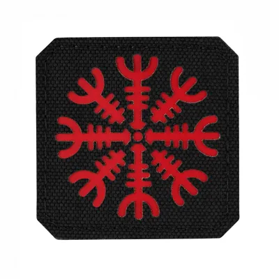 Naszywka Hełm Grozy - Cordura 500D - Laser Cut - Czarny/Czerwony - 51220233 - M-Tac