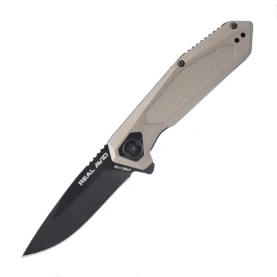 Nóż Składany EDC RAV-3 - Aluminium - Stal Nierdzewna - Brązowy - AVRAV3 - Real Avid