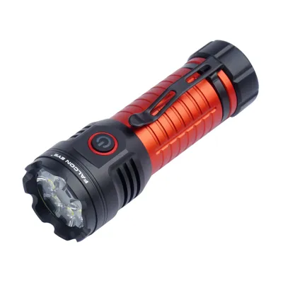 Latarka Ręczna Omega 3K - Strobe - 3000 lm - Czarna/Czerwona - FHH0143 - Falcon Eye