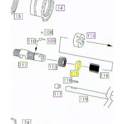 M4 Part #115 Hop-Up Assembly Part D - Wei-ETech