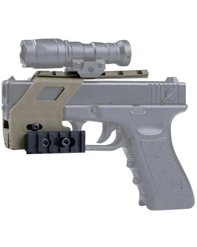 Kit Táctico con Raíl para Pistolas G17,18,19 · Tan / FDE