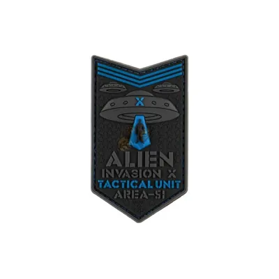 Alien Invasion X-Files Rubber Patch in Blau - JTG